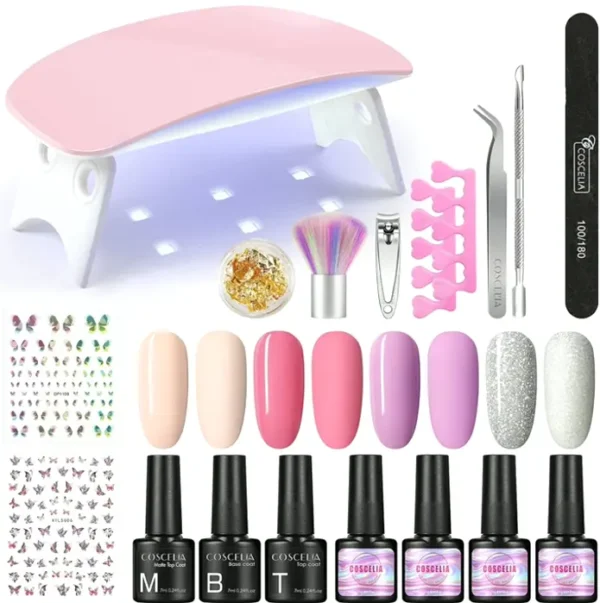 Nail Gel Kit with UV Lamp