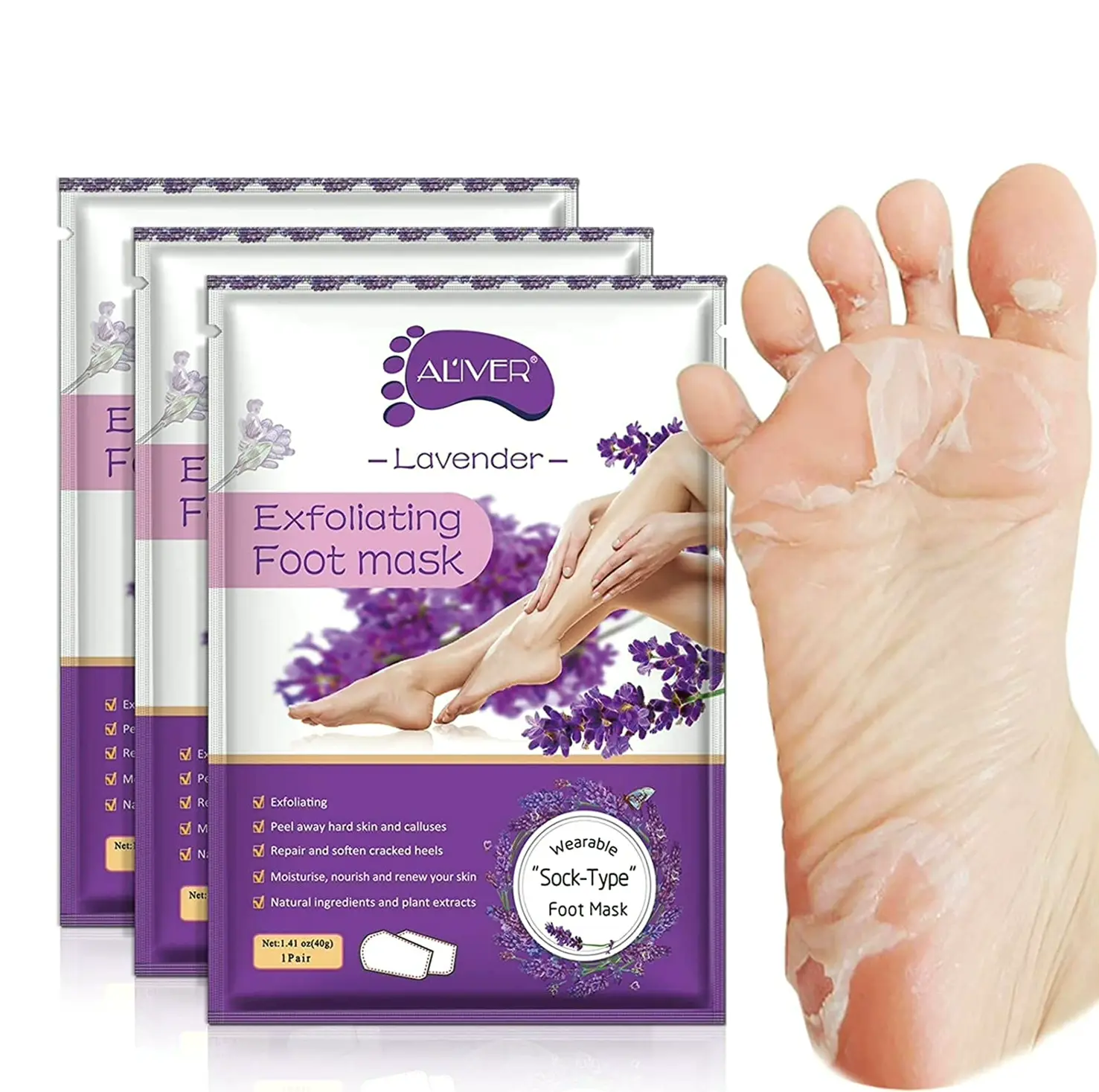 Feet Exfoliating Mask - Pack of 3, Soft Touch for Men & Women