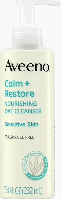 Aveeno Calm + Restore Soothing Oat Facial Cleanser, Sensitive Skin, 7.8 fl. oz