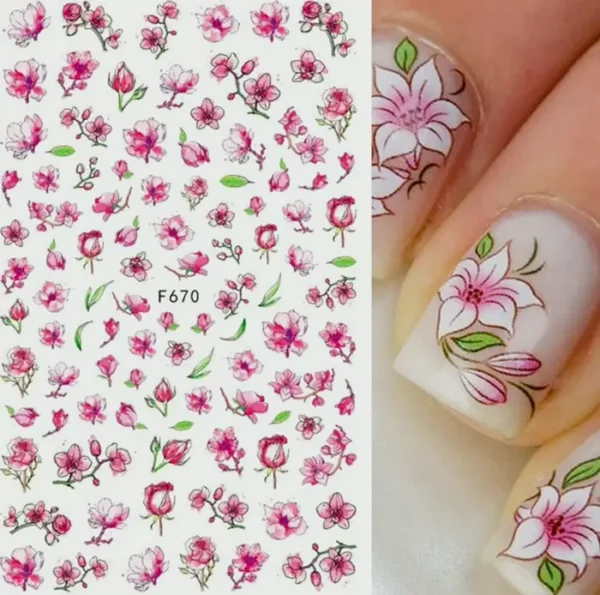 Flower Manicure Art Stickers Three-Dimensional Set