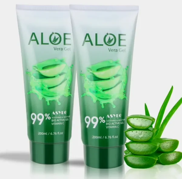 Organic Aloe Vera Gel 200x2 - Moisturizing Aloe Cream for Sunburn