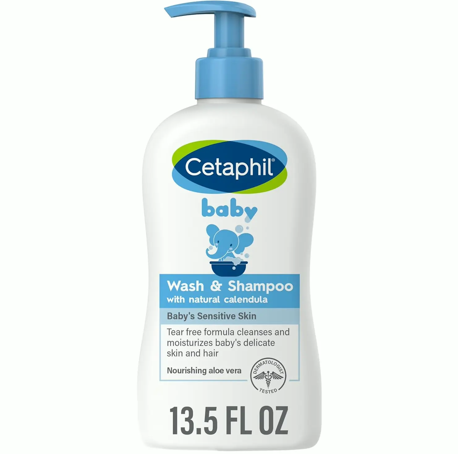 Cetaphil Baby Shampoo and Calendula, Tearless, 13.5 Fl. Oz