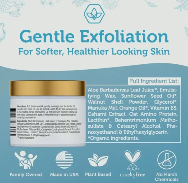 Era Organics Exfoliating Facial & Exfoliant Using Honey & Walnut (2 oz)