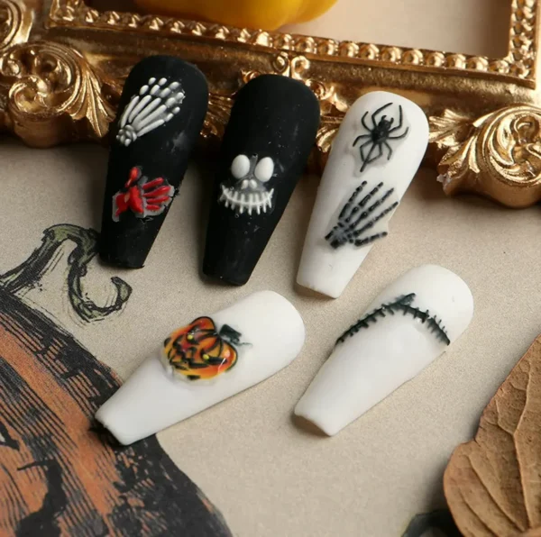 Halloween 5D Nail Stickers - Pumpkin Design Collection