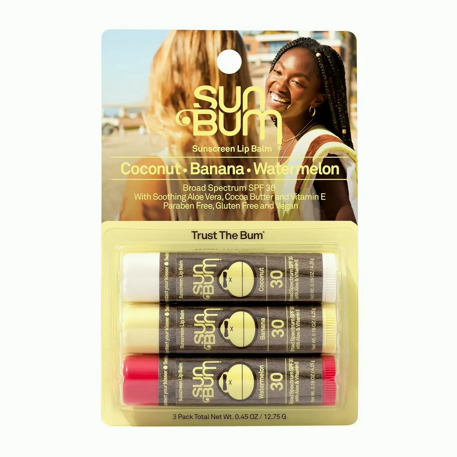 Beach Bum SPF 30 Sunscreen - Plant-Based, Cruelty-Free Pack of 3