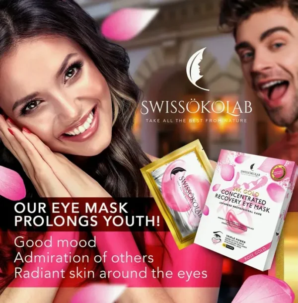 SwissOkoLab 24k Gold Under Eye Patches for Dark Circles