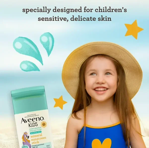 Aveeno Kids Zinc Oxide Sunscreen Stick SPF 50