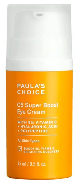 Paula's Selection C-5 Super Enhance Eye Cream with Vit C, Hyaluronic Acid & Peptides, for Swollen Eyes, Dark Circles, Fine Lines & Crow's Feet, 0.5 Fl Oz