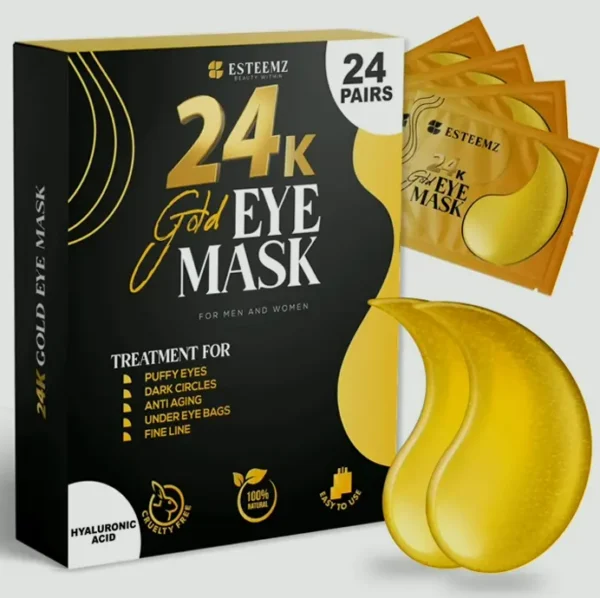 24K Under Eye Masks for Puffy Eyes (24 Pairs)