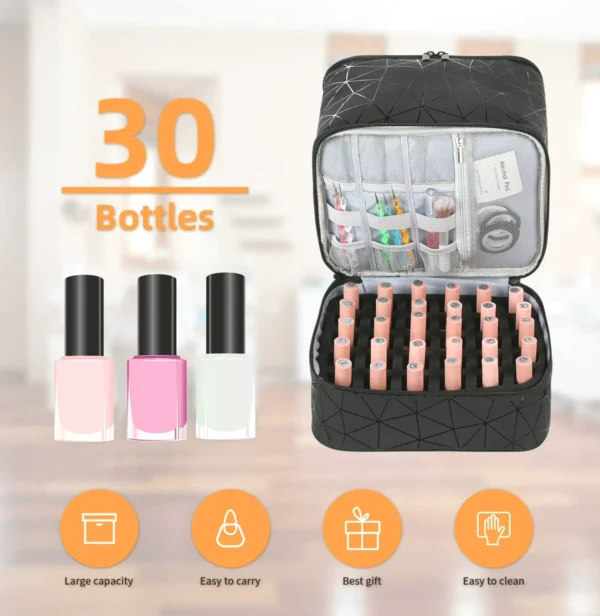 Portable Nail Polish Holder featuring LED Lamp