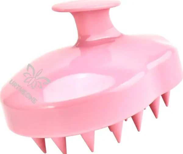 Soft Rubber Hair Massage Brush Shampooing Brush Suitable for Wet Dry Curly Straight Fur Pink