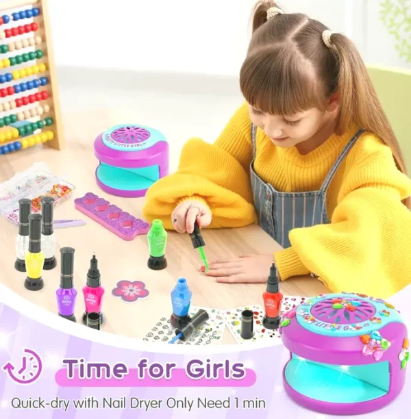 Kids Nail Kit with Dryer & 3D Accessories