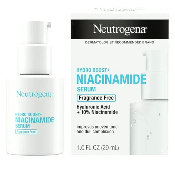 Neutrogena Face Serum with Hyaluronic Acid + Vitamin B3, Scent-Free, 1 oz