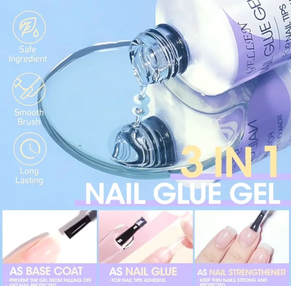 Gellen Extension Set: Nails including 240pieces Almond Nail Extensions