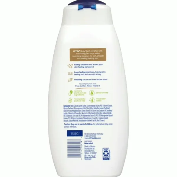 NIVEA Cocoa & Shea Creamy Body Cleanser, 20 Fl Oz