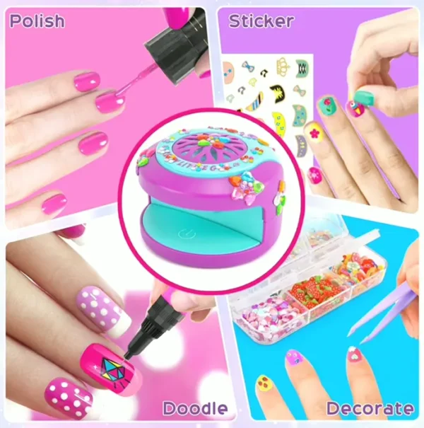 Kids Nail Kit with Dryer & 3D Accessories