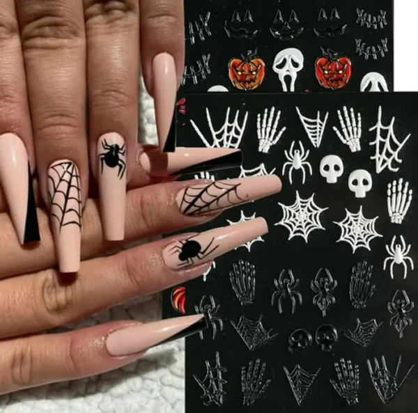 Halloween 5D Nail Stickers - Pumpkin Design Collection